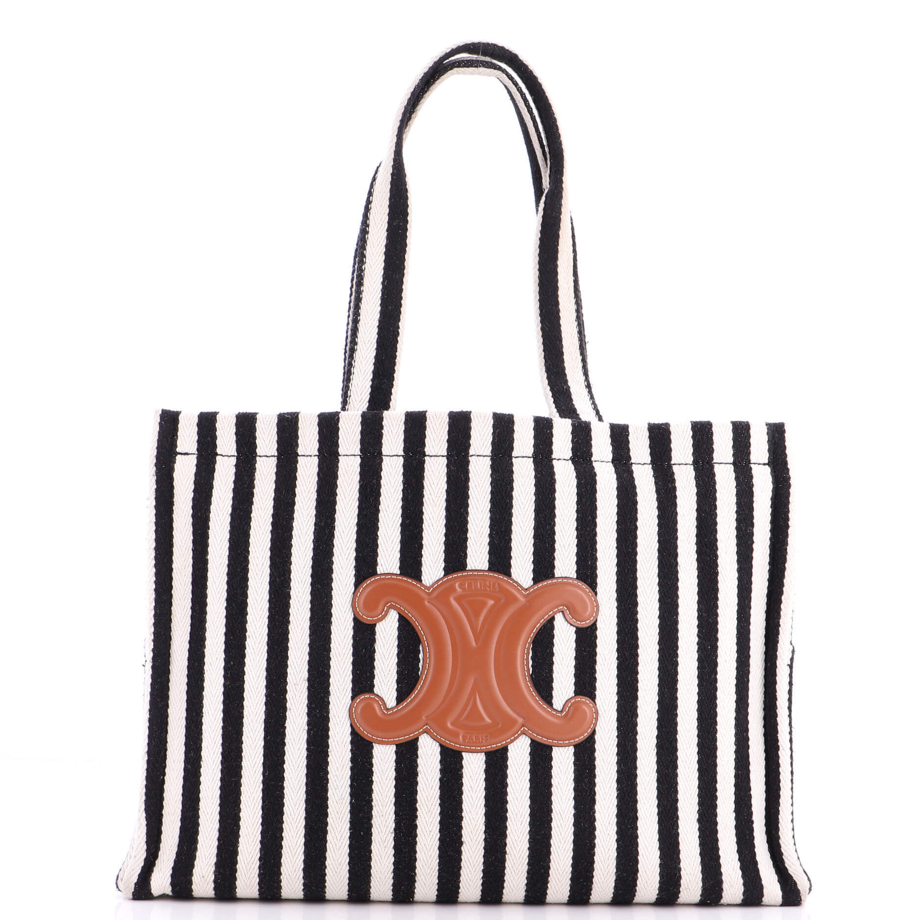 Celine Large Cabas Thais Tote Triomphe Striped Canvas